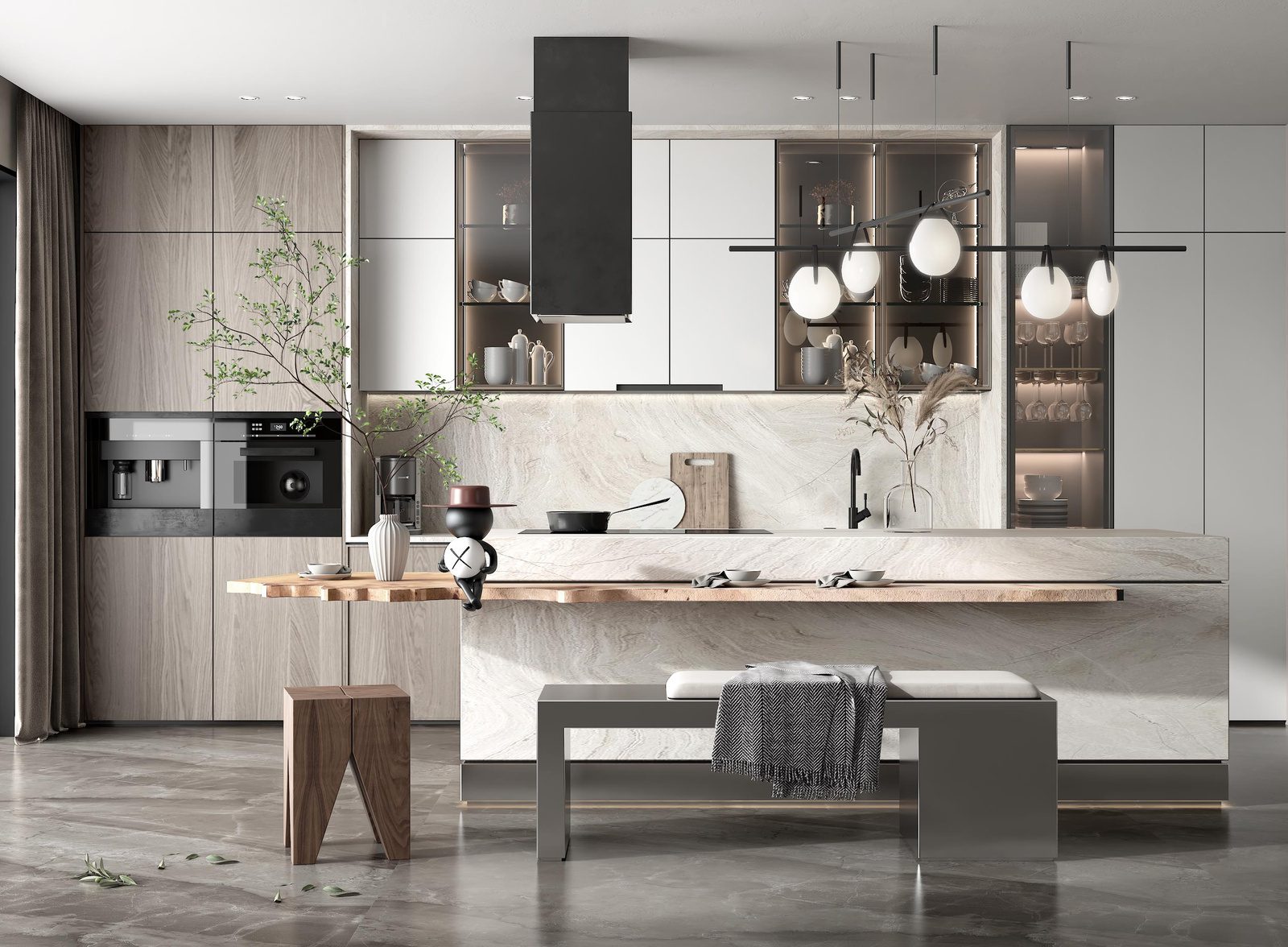 Tối giản xám trắng