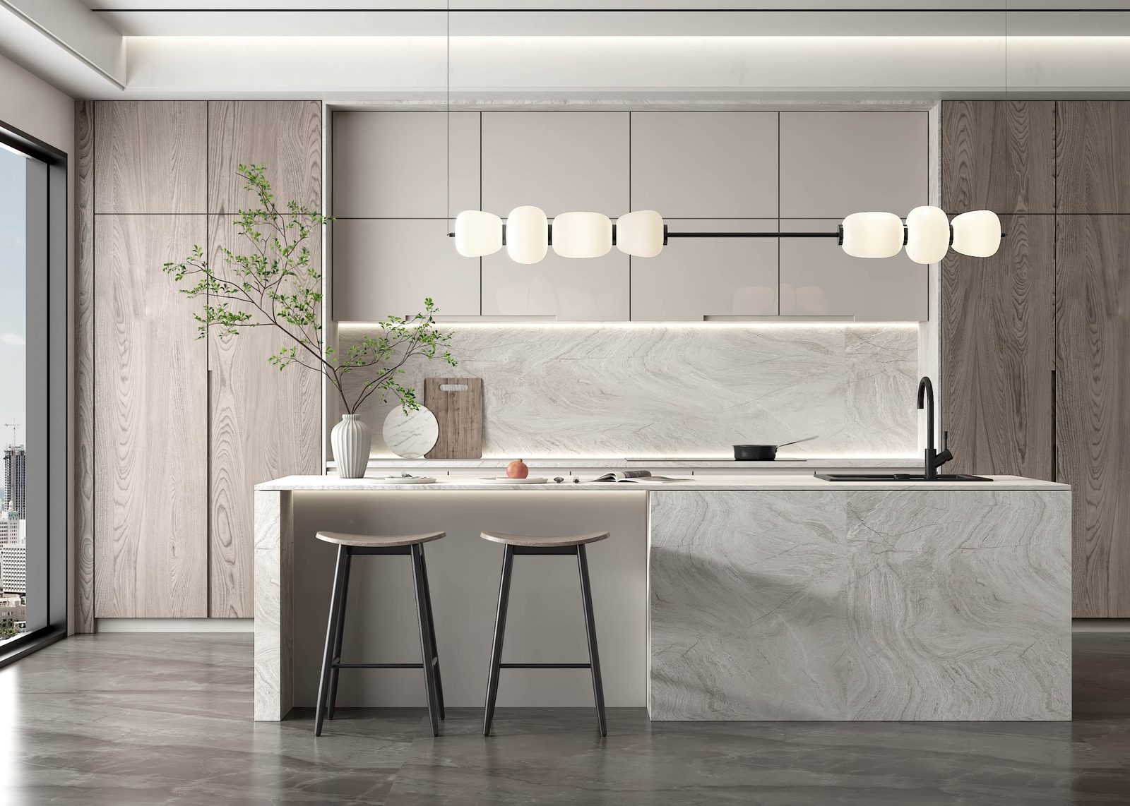 Tối giản xám trắng - Mẫu 02