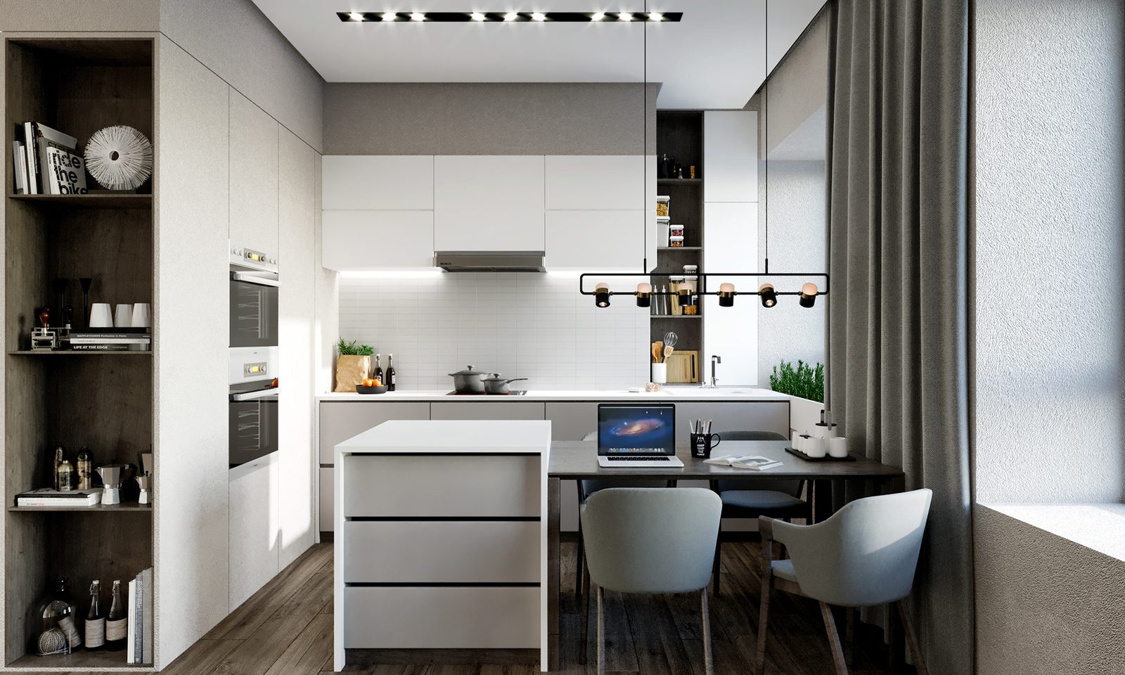 Tối giản xám trắng - Mẫu 18